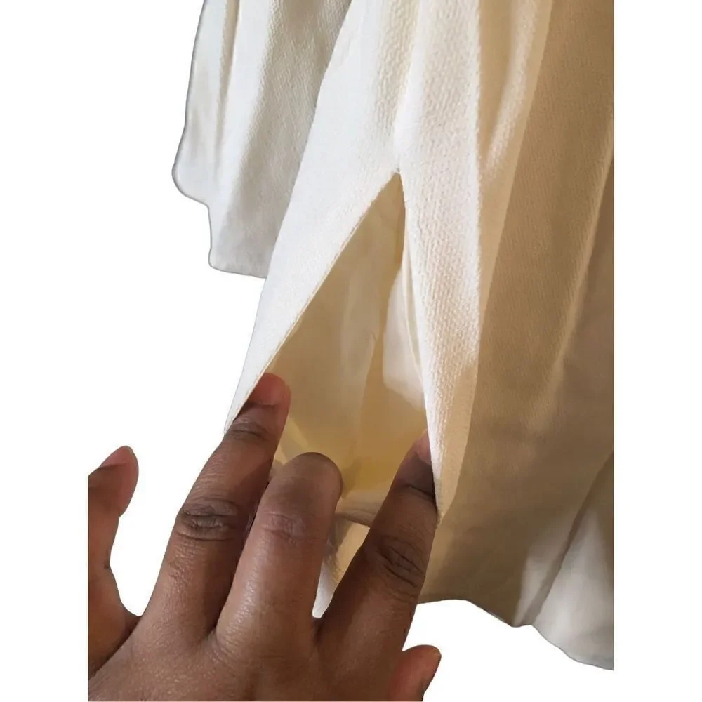 Free People Dress Womens XS Cape Slit Sleeve Off White Minimalist Boatneck